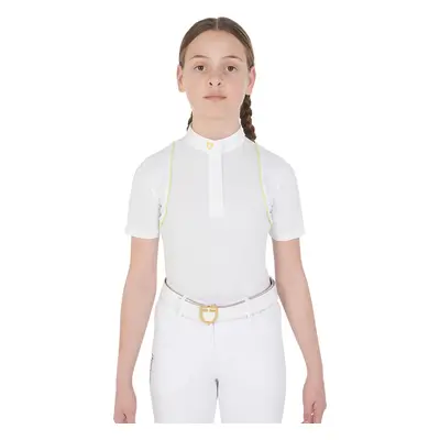 EQUESTRO Triko závodní Polo EQUESTRO, dětské, white/lime