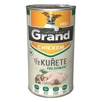 Grand Konzerva pro psy GRAND, kuřecí s 1/2 kuřete, 1300 g