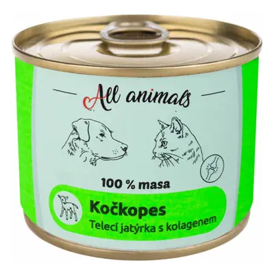 All Animals Konzerva pro psy i kočky All Animals, telecí jatýrka s kolagenem, 200 g