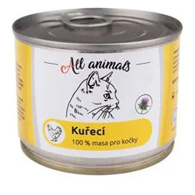 All Animals Konzerva pro kočky ALL ANIMALS, kuřecí mleté, 200 g