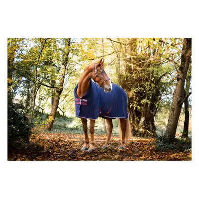 HORSEWARE Deka odpocovací Horseware, s límcem, navy HW print/burgundy & white Délka zad: