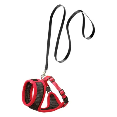 Flamingo Postroj a vodítko pro kočky Flamingo, S, black/red