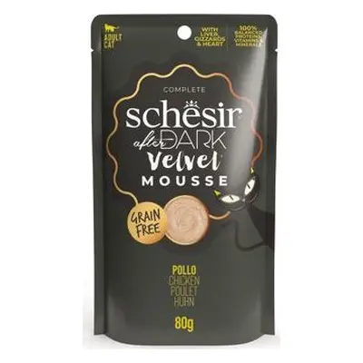 Kapsička pro kočky Schesir Cat After Dark Velvet Mousse kuře, 80 g