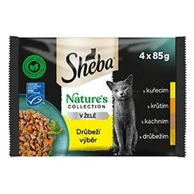 Kapsičky pro kočky Sheba Nature, drůbeží výběr, 4x85 g