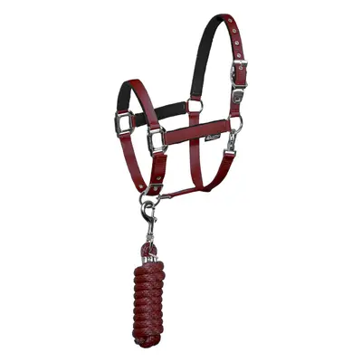 EQUESTRO Set ohlávky s vodítkem Shiny Fittings EQUESTRO, burgundy