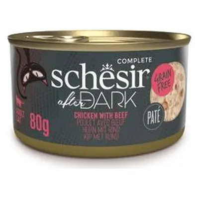 Konzerva pro kočky Schesir Cat, After Dark Paté kuře/hovězí, 80 g