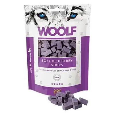 Woolf Pamlsky pro psy WOOLF, soft blueberry strips, 100 g