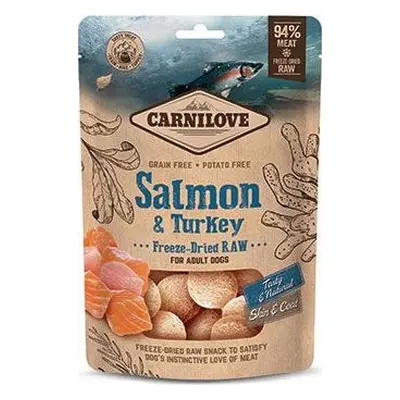 Pamlsky pro psy Carnilove Raw Freeze-Dried Salmon&Turkey, 60 g