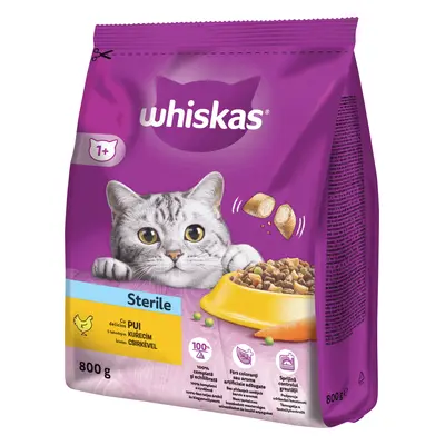 Granule pro kočky Whiskas Dry Sterile s kuřecím masem, 800 g