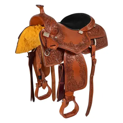 McBryan Sedlo westernové Working Ranch Classic Flower McBryan, chestnut