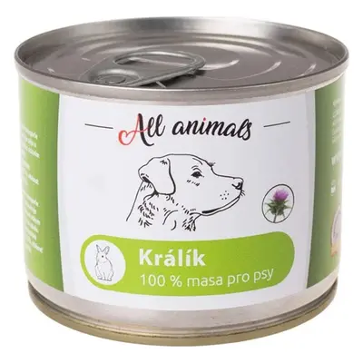 Konzerva pro psy All Animals králík mletý, 200 g