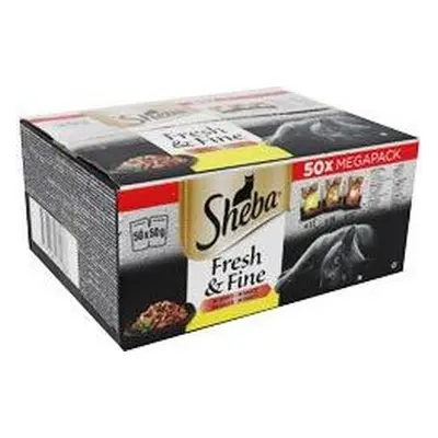 Kapsičky pro kočky Sheba Fresh&Fine, drůbeží výběr, 50x50 g