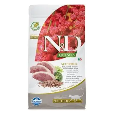 N&D (Farmina Pet Foods) Granule pro kočky N&D Quinoa CAT Neutered Duck &Broccoli&Asparagus, 1,5 