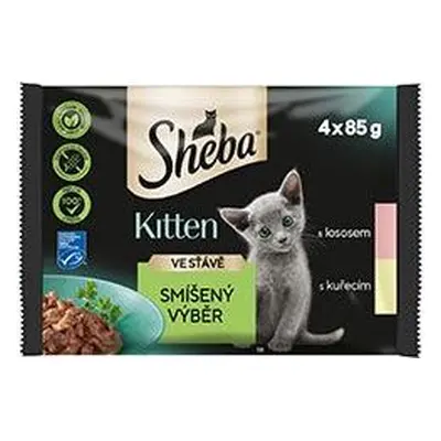 Sheba Kapsičky pro koťata Sheba, mix výběr, 4x85 g