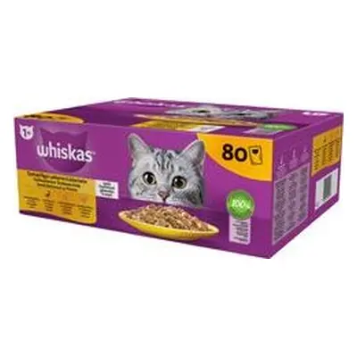 Kapsičky pro kočky Whiskas Core drůbeží výběr v želé, 80x85 g