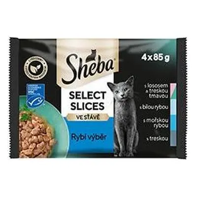 Sheba Kapsičky pro kočky Sheba, rybí šťavnatý výběr, 4x85 g