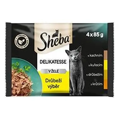 Sheba Kapsičky pro kočky Sheba, drůbeží výběr v želé, 4x85 g