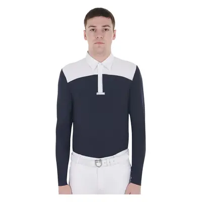 EQUESTRO Triko závodní Polo EQUESTRO, pánské, white/navy blazer