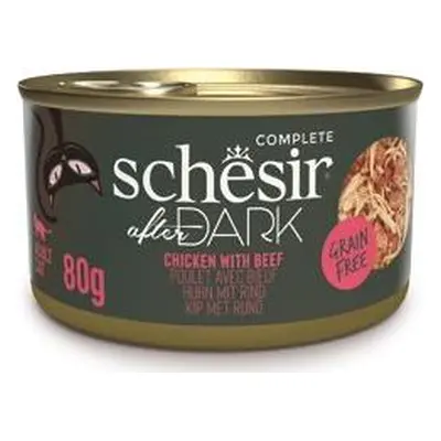 Konzerva pro kočky Schesir Cat After Dark Wholefood kuře/hovězí, 80 g