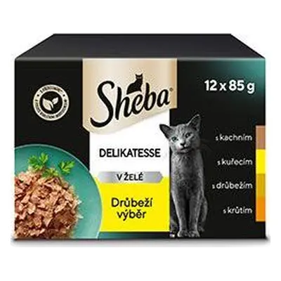 Sheba Kapsičky pro kočky Sheba, drůbeží výběr v želé, 12x85 g