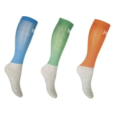 HKM Podkolenky jezdecké Mikrobavlna Colour HKM, 3 páry, blue/green/orange