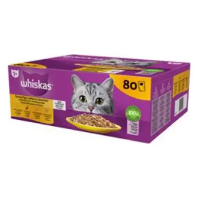 Kapsičky pro kočky Whiskas Core drůbeží výběr v želé, 80x85 g