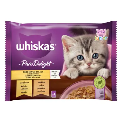 Kapsičky pro kočky Whiskas Pure Delight Junior drůbeží v želé, 4x85 g