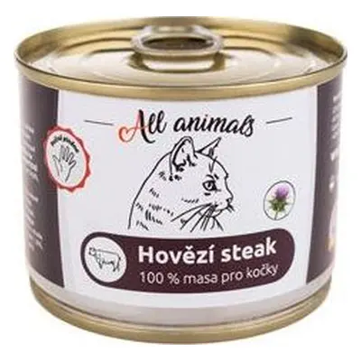 All Animals Konzerva pro kočky ALL ANIMALS, hovězí steak, 200 g