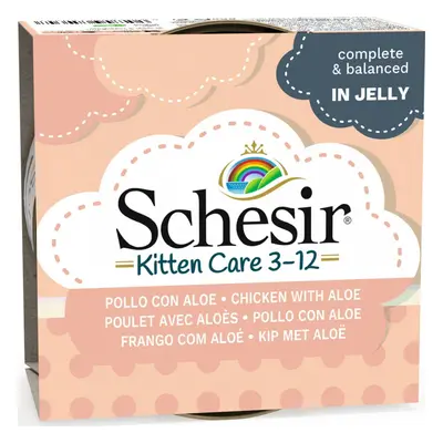 Konzerva pro koťata Schesir Cat Kitten kuře/aloe v želé, 85 g