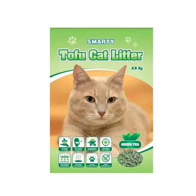 Ostatní Stelivo pro kočky Smarty Tofu Cat Litter, zelený čaj, 2,8 kg / 6 l