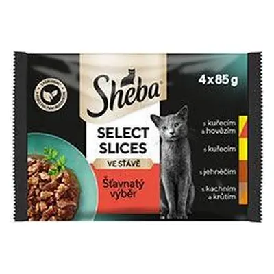 Sheba Kapsičky pro kočky Sheba, šťavnatý výběr ve šťávě, 4x85 g