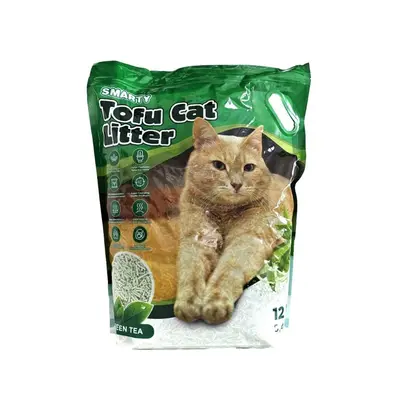 Ostatní Stelivo pro kočky Smarty Tofu Cat Litter, zelený čaj, 5,4 kg / 12 l