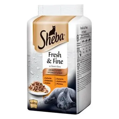 Kapsičky pro kočky Sheba Fresh&Fine, drůbeží, 6x50 g