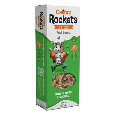 CALIBRA Tyčinky pro hlodavce Rockets Calibra, burák a kokos, 120 g