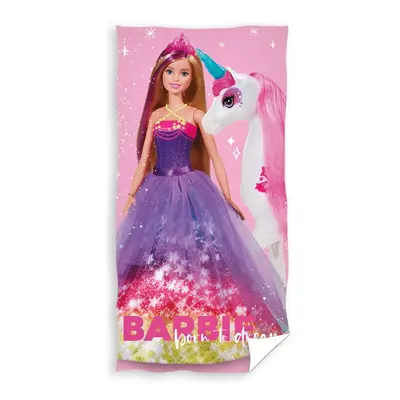 Carbotex Bavlněná froté osuška 70x140 cm - Barbie Kouzelný jednorožec