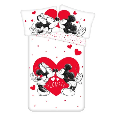 Jerry Fabrics Bavlněné povlečení 140x200 + 70x90 cm - Mickey a Minnie "Love 05"