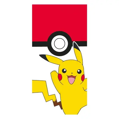 TipTrade Bavlněná froté osuška 70x140 cm - Pokémon Pokéball a Pikachu