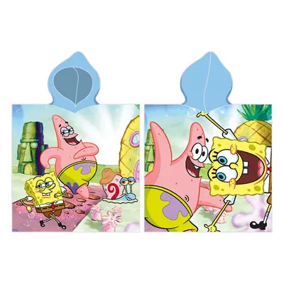 Carbotex Dětské pončo 55x110 cm - Sponge Bob a Patrick