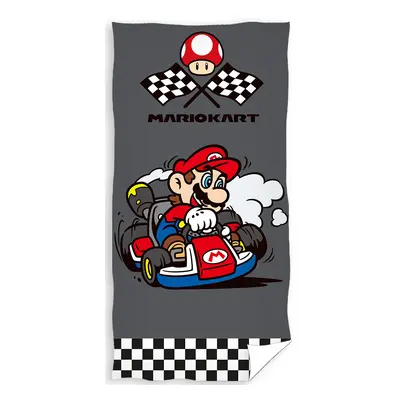 Carbotex Bavlněná froté osuška 70x140 cm - Super Mario Kart Cílová čára