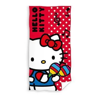 Carbotex Bavlněná froté osuška 70x140 cm - Hello Kitty Malá hudebnice