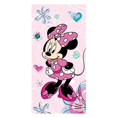 Jerry Fabrics Bavlněná froté osuška 70x140 cm - Minnie "Pink Bow 02"