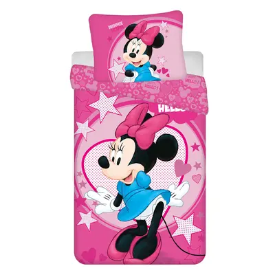 Jerry Fabrics Povlečení z mikrovlákna 140x200 + 70x90 cm - Mickey a Minnie "Hello"