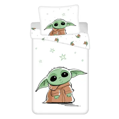 Jerry Fabrics Bavlněné povlečení 140x200 + 70x90 cm - Star Wars "Baby Yoda"