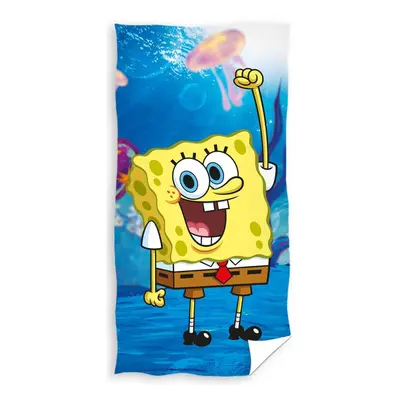 Carbotex Bavlněná froté osuška 70x140 cm - Sponge Bob Veselá houba