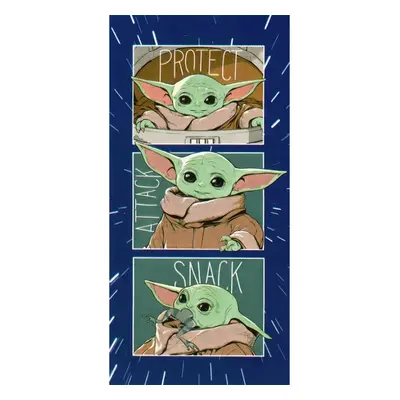 TipTrade Bavlněná froté osuška 70x140 cm - Baby Yoda - Snack