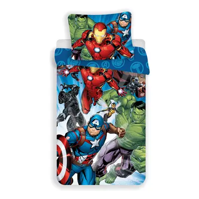 Jerry Fabrics Bavlněné povlečení 140x200 + 70x90 cm - Avengers "Brands 02"