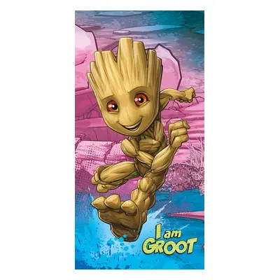 Jerry Fabrics Bavlněná froté osuška 70x140 cm - Groot "I am groot"