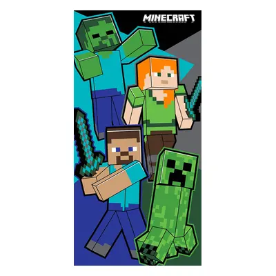 Carbotex Bavlněná froté osuška 70x140 cm - Minecraft Virtuální boj