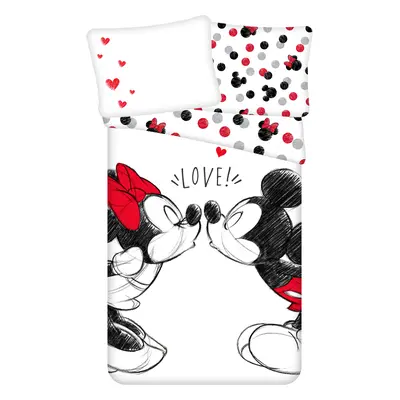 Jerry Fabrics Bavlněné povlečení 140x200 + 70x90 cm - Mickey a Minnie "Love 04"