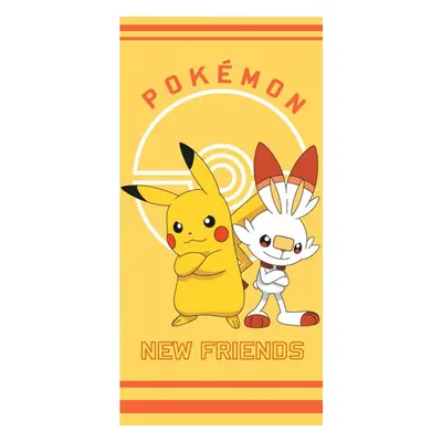 TipTrade Bavlněná froté osuška 70x140 cm - Pokémon Pikachu a Scorbunny